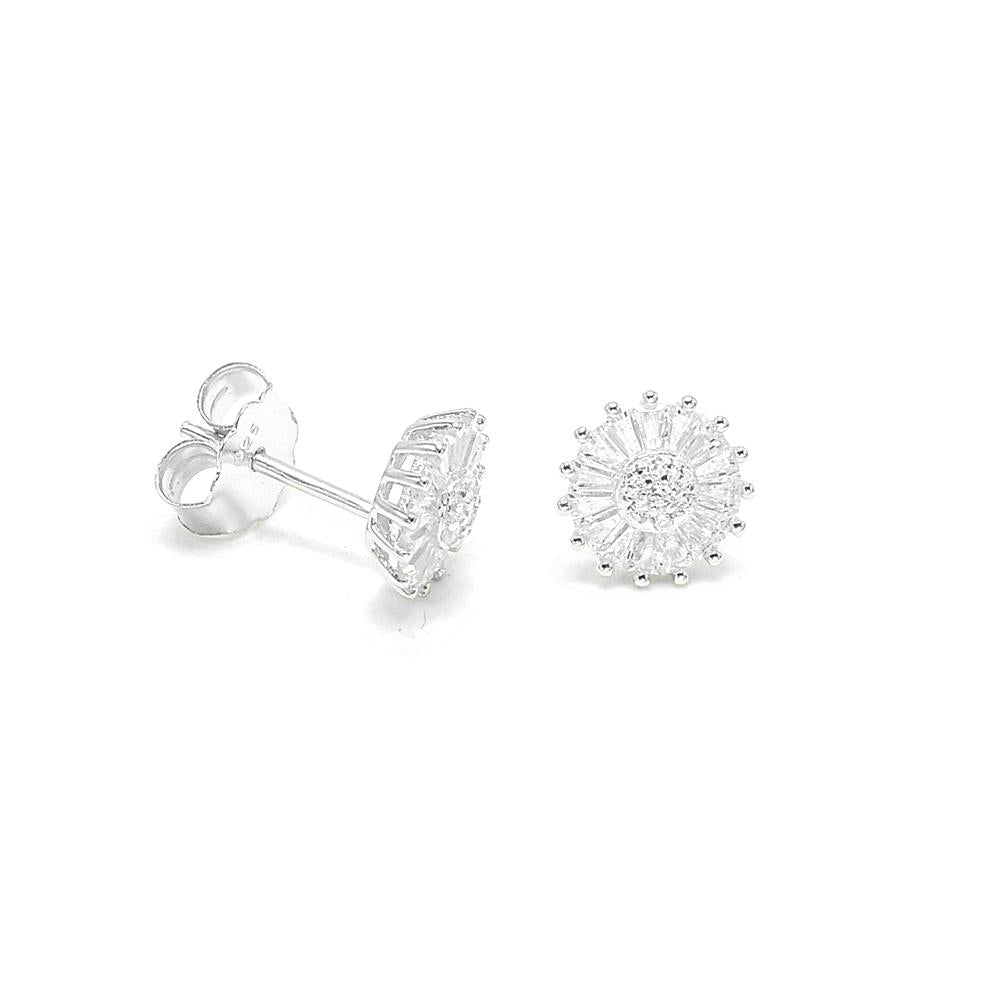 Stone Studded Silver Earring - ShopSlver